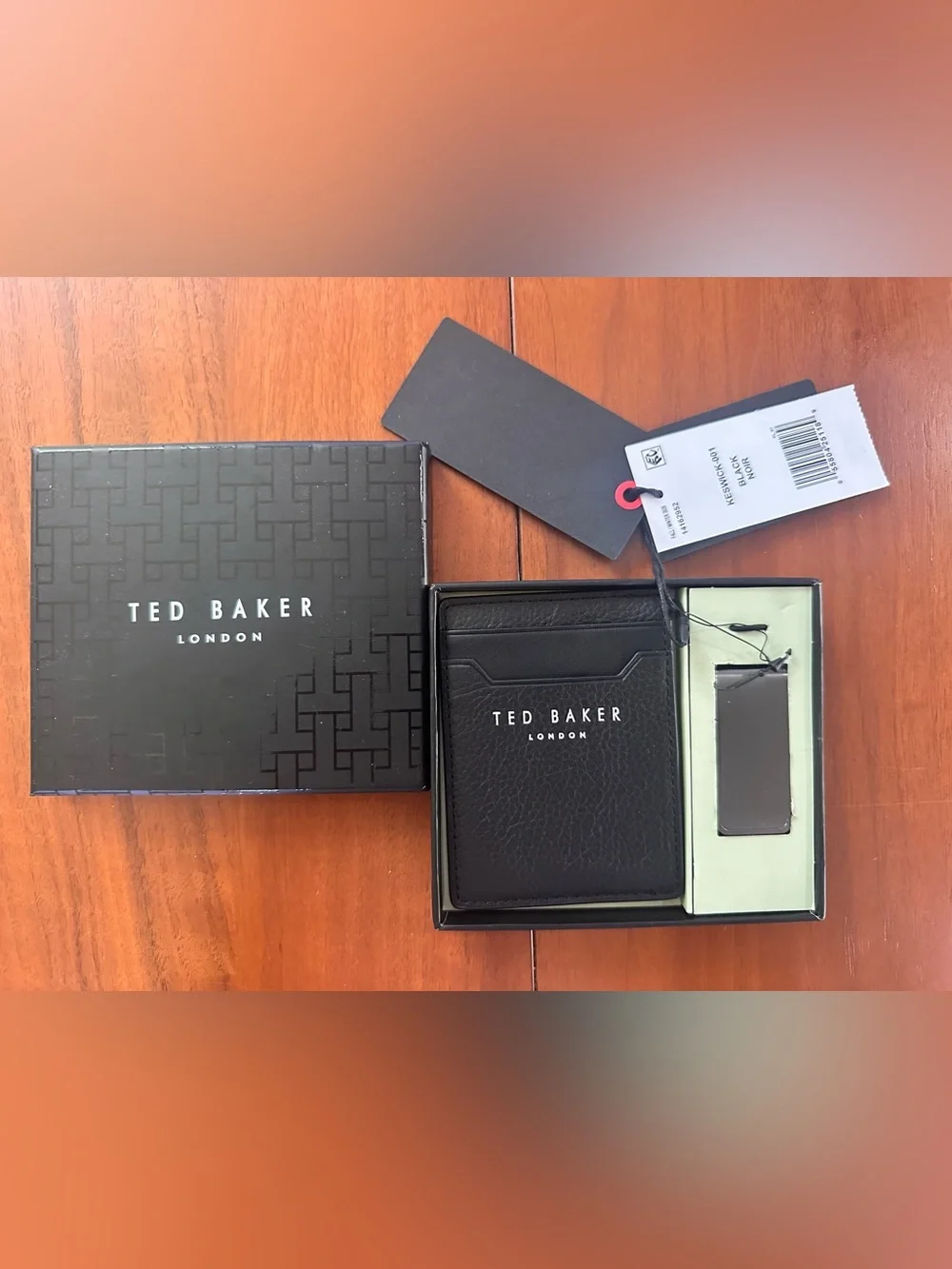 TED BAKER Leather Card Case + Money Clip Set